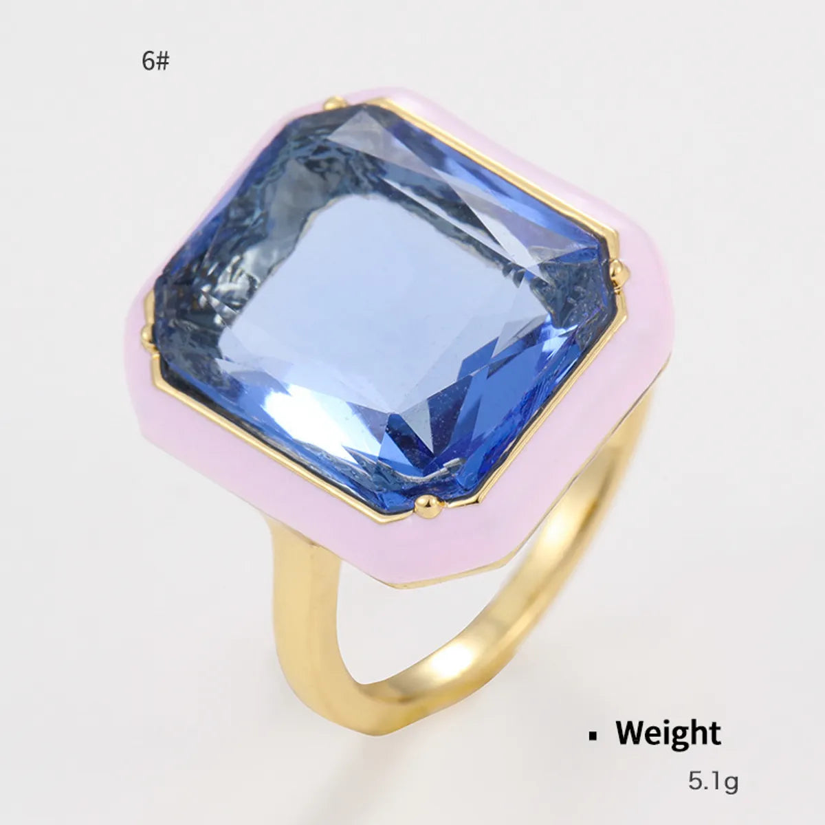 Fashion Geometric Alloy Enamel Zircon Women'S Rings