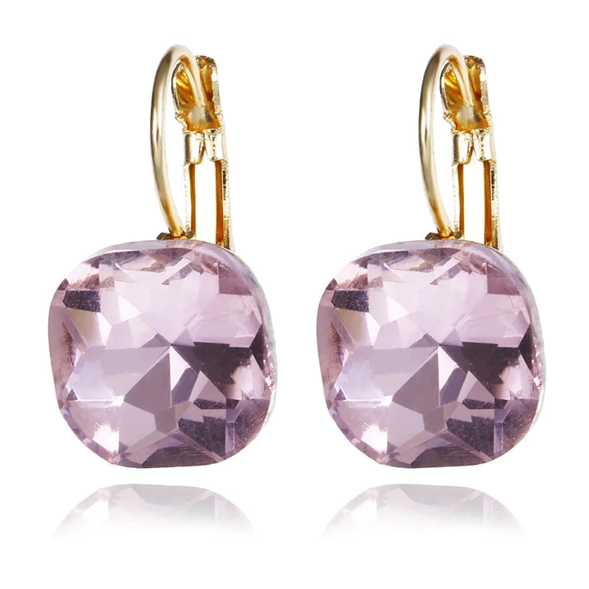 Fashion Geometric Alloy Inlay Artificial Gemstones Women'S Drop Earrings 1 Pair