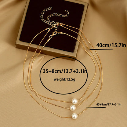 Fashion Geometric Artificial Pearls Alloy Wholesale Pendant Necklace