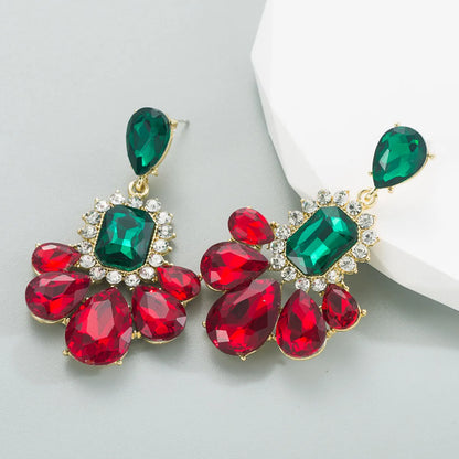 Fashion Geometric Alloy Inlay Rhinestone Drop Earrings