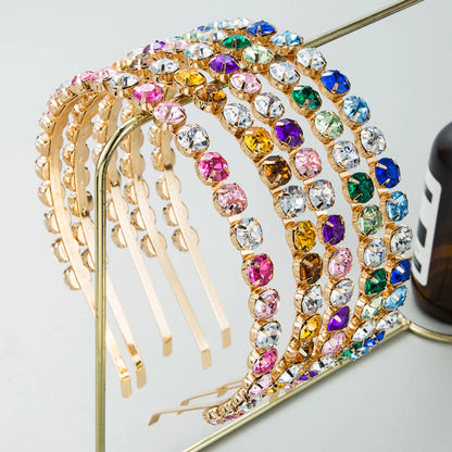 Women'S Fashion Geometric Alloy Inlay Rhinestones Hair Band