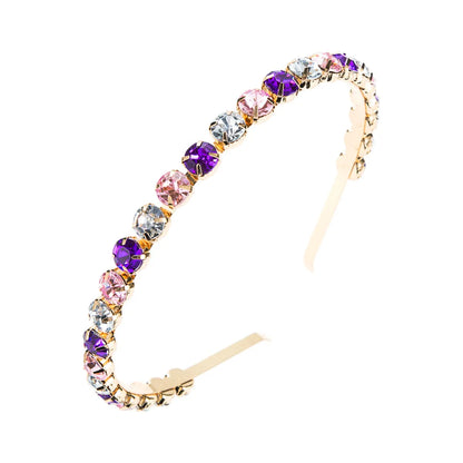 Women'S Fashion Geometric Alloy Inlay Rhinestones Hair Band