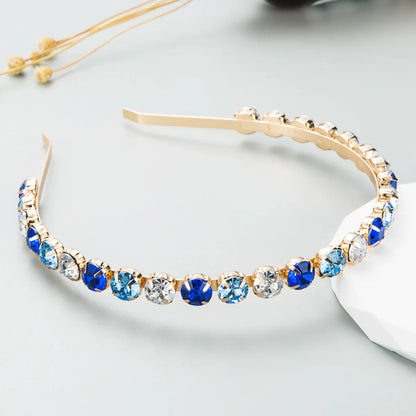 Women'S Fashion Geometric Alloy Inlay Rhinestones Hair Band