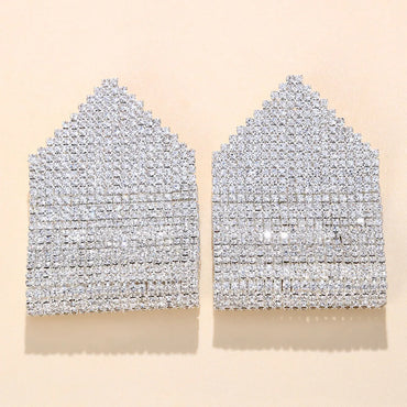 Fashion Geometric Alloy Inlay Rhinestones Earrings