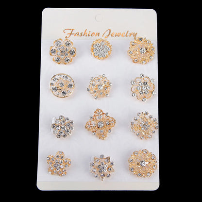 Fashion Geometric Alloy Inlay Rhinestones Women'S Brooches