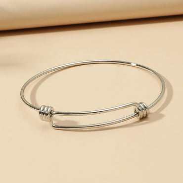 Fashion Geometric Alloy No Inlaid Bangle