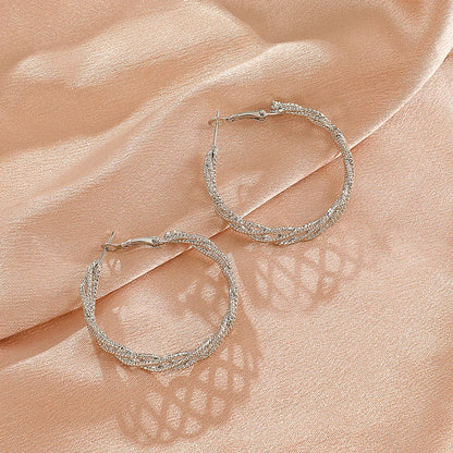 Fashion Geometric Alloy No Inlaid Hoop Earrings