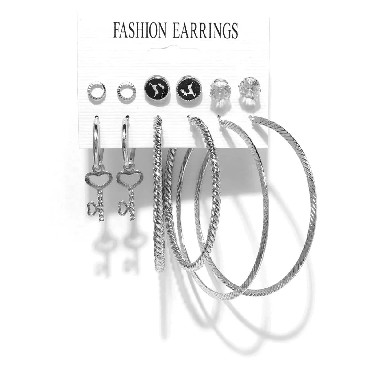 Fashion Geometric Alloy Pearl Earrings Six Pairs Set Wholesale Nihaojewelry