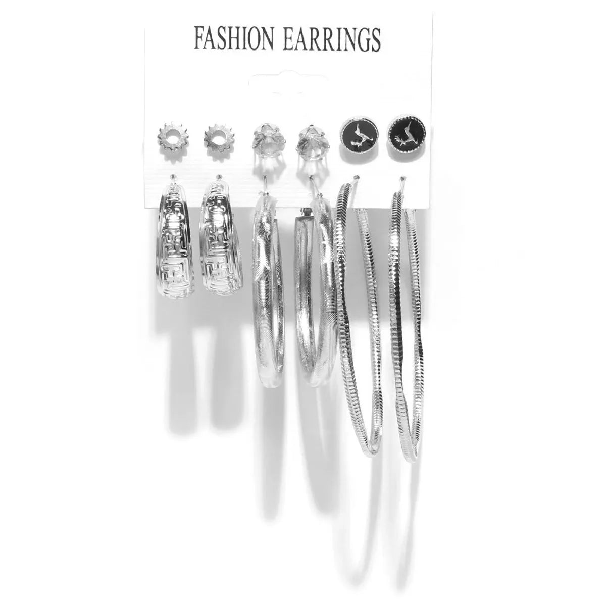 Fashion Geometric Alloy Pearl Earrings Six Pairs Set Wholesale Nihaojewelry