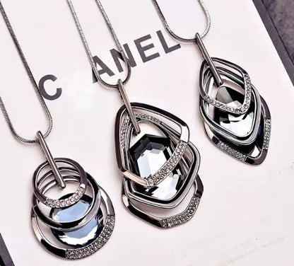 Fashion Geometric Alloy Plating Artificial Crystal Women'S Necklace