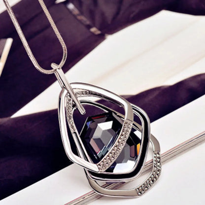 Fashion Geometric Alloy Plating Artificial Crystal Women'S Necklace