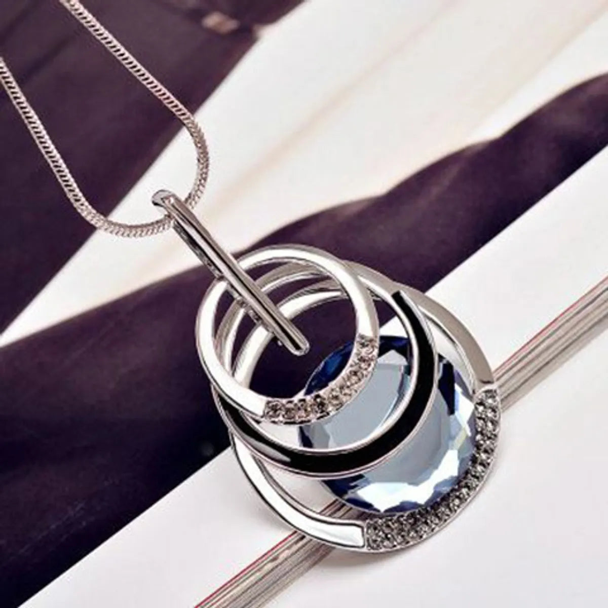 Fashion Geometric Alloy Plating Artificial Crystal Women'S Necklace