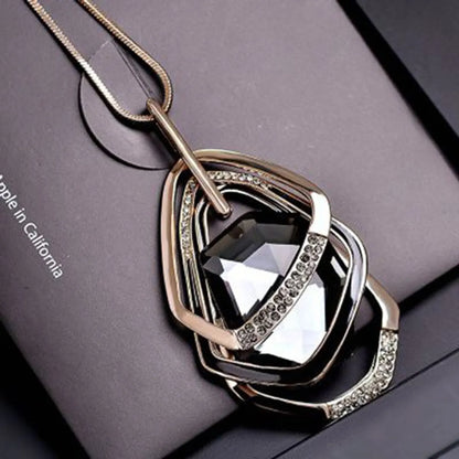 Fashion Geometric Alloy Plating Artificial Crystal Women'S Necklace