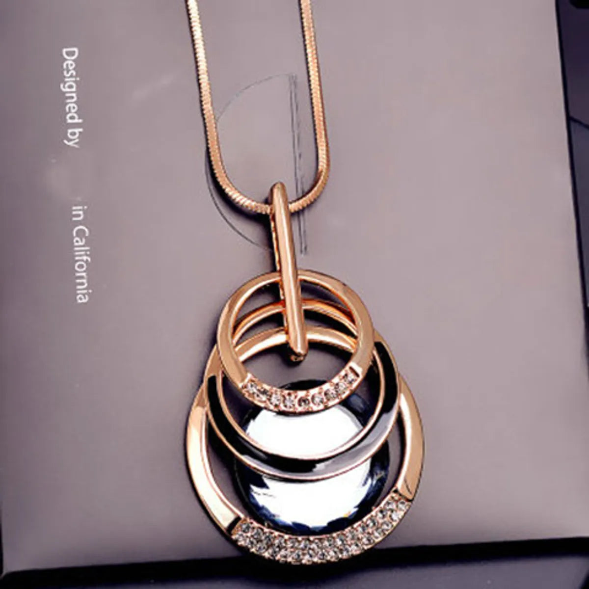 Fashion Geometric Alloy Plating Artificial Crystal Women'S Necklace