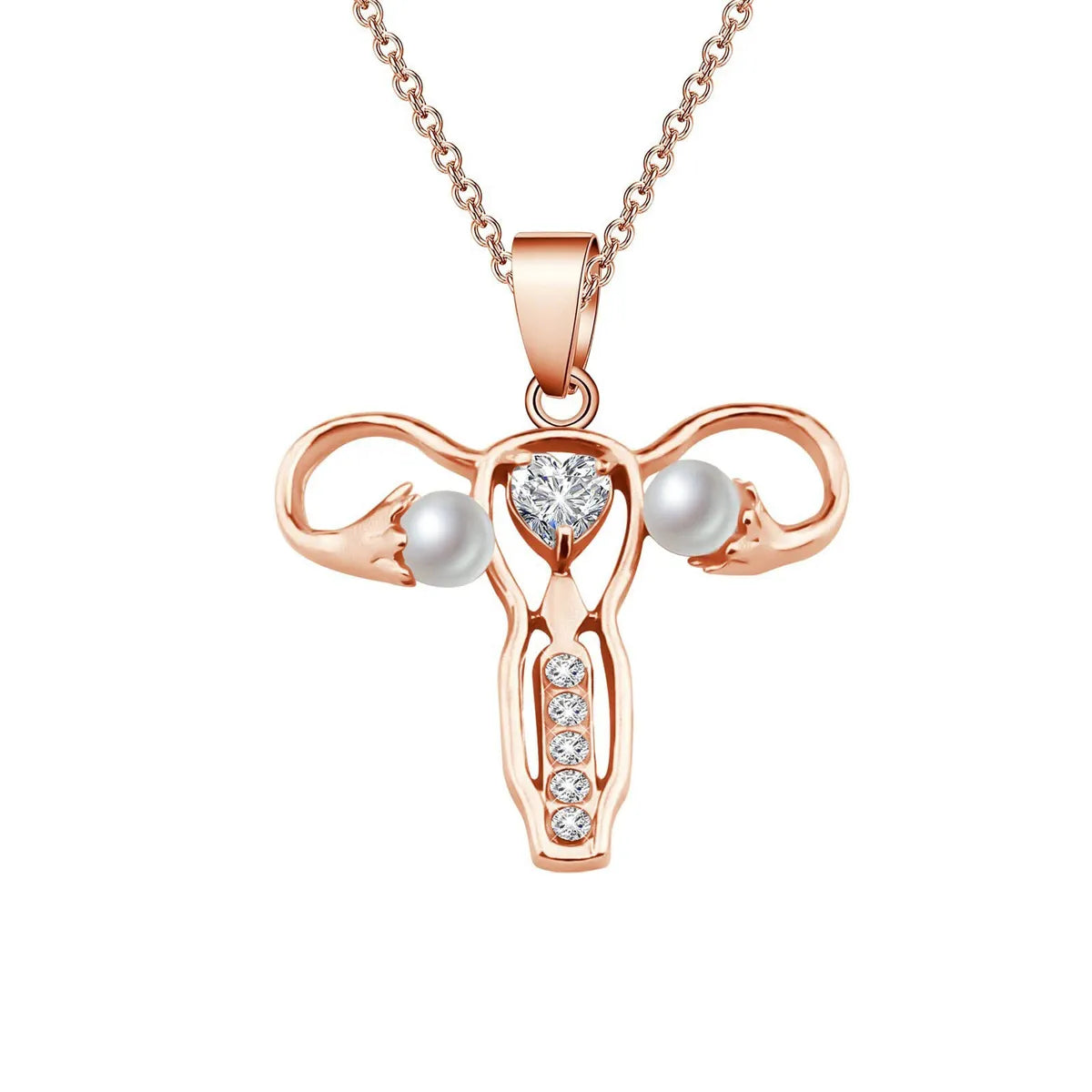 Fashion Geometric Alloy Plating Artificial Pearls Artificial Diamond Women's Pendant Necklace