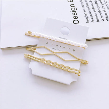 Fashion Geometric Alloy Plating Artificial Pearls Hair Clip 1 Set