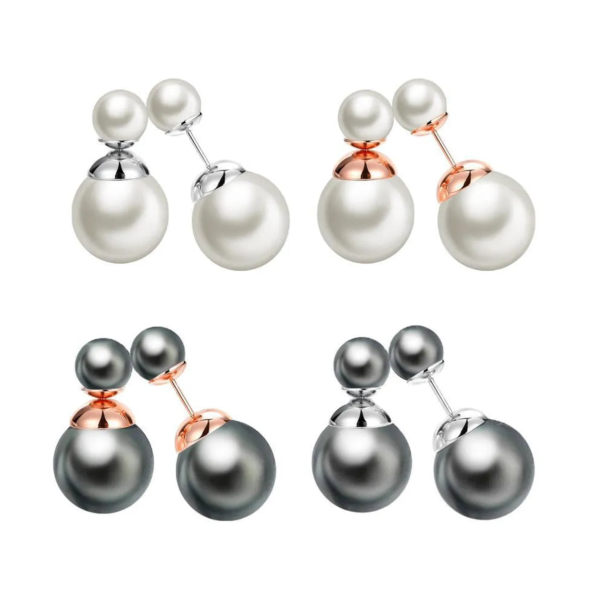 Fashion Geometric Alloy Plating Artificial Pearls Women's Ear Studs 1 Pair