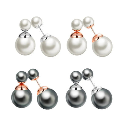 Fashion Geometric Alloy Plating Artificial Pearls Women's Ear Studs 1 Pair