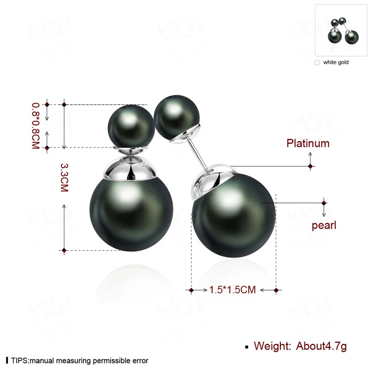 Fashion Geometric Alloy Plating Artificial Pearls Women's Ear Studs 1 Pair