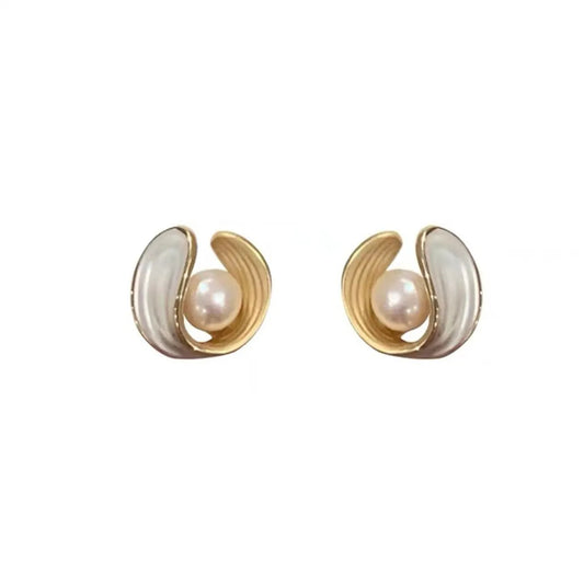 Fashion Geometric Alloy Plating Artificial Pearls Women'S Earrings 1 Pair