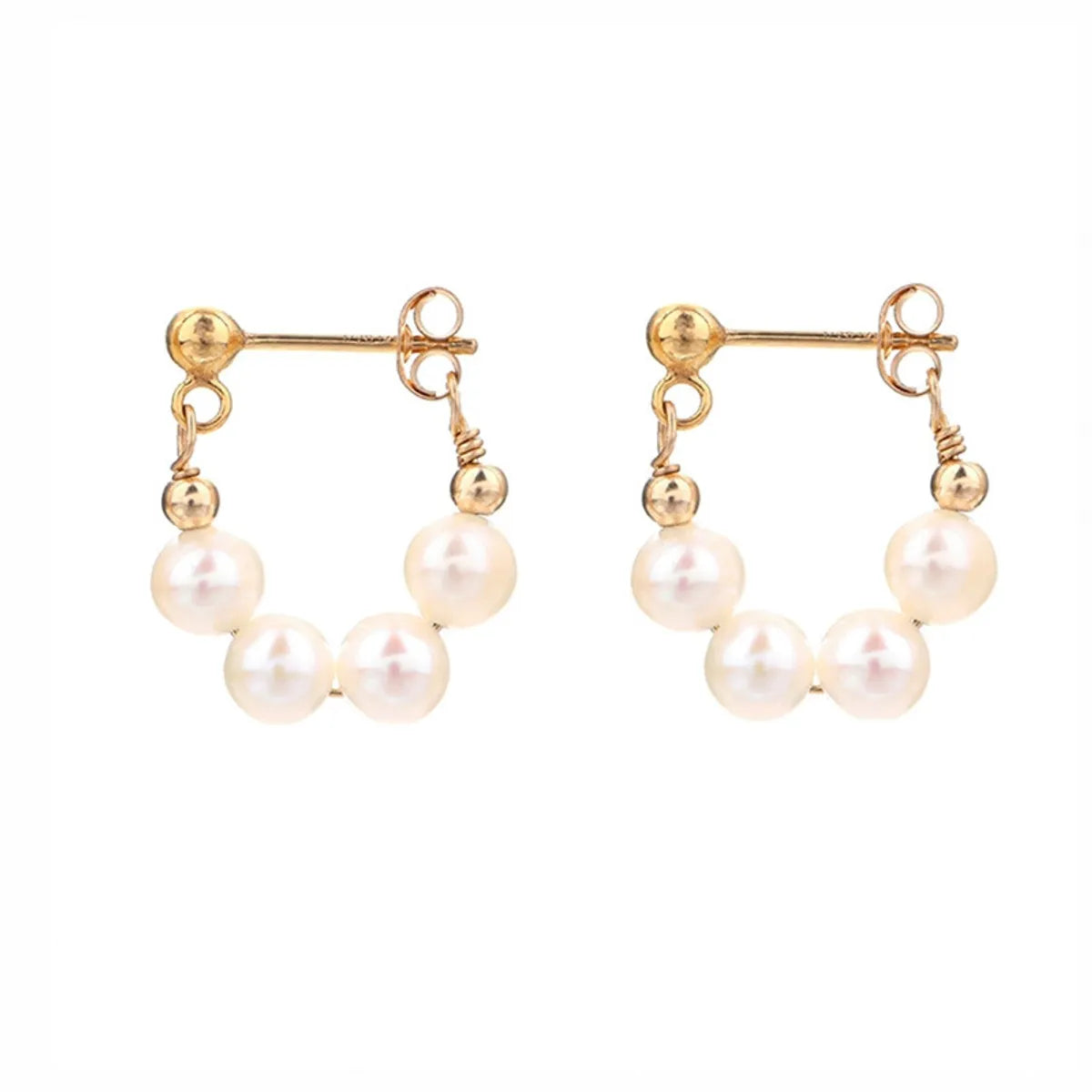 Fashion Geometric Alloy Plating Artificial Pearls Women'S Earrings 1 Pair