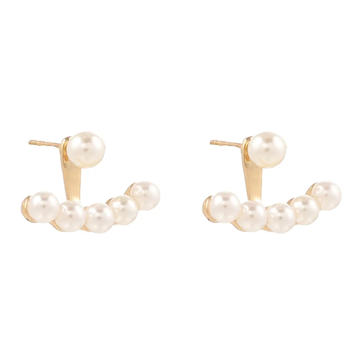 Fashion Geometric Alloy Plating Artificial Pearls Women'S Earrings 1 Pair