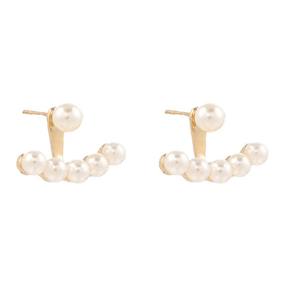 Fashion Geometric Alloy Plating Artificial Pearls Women'S Earrings 1 Pair