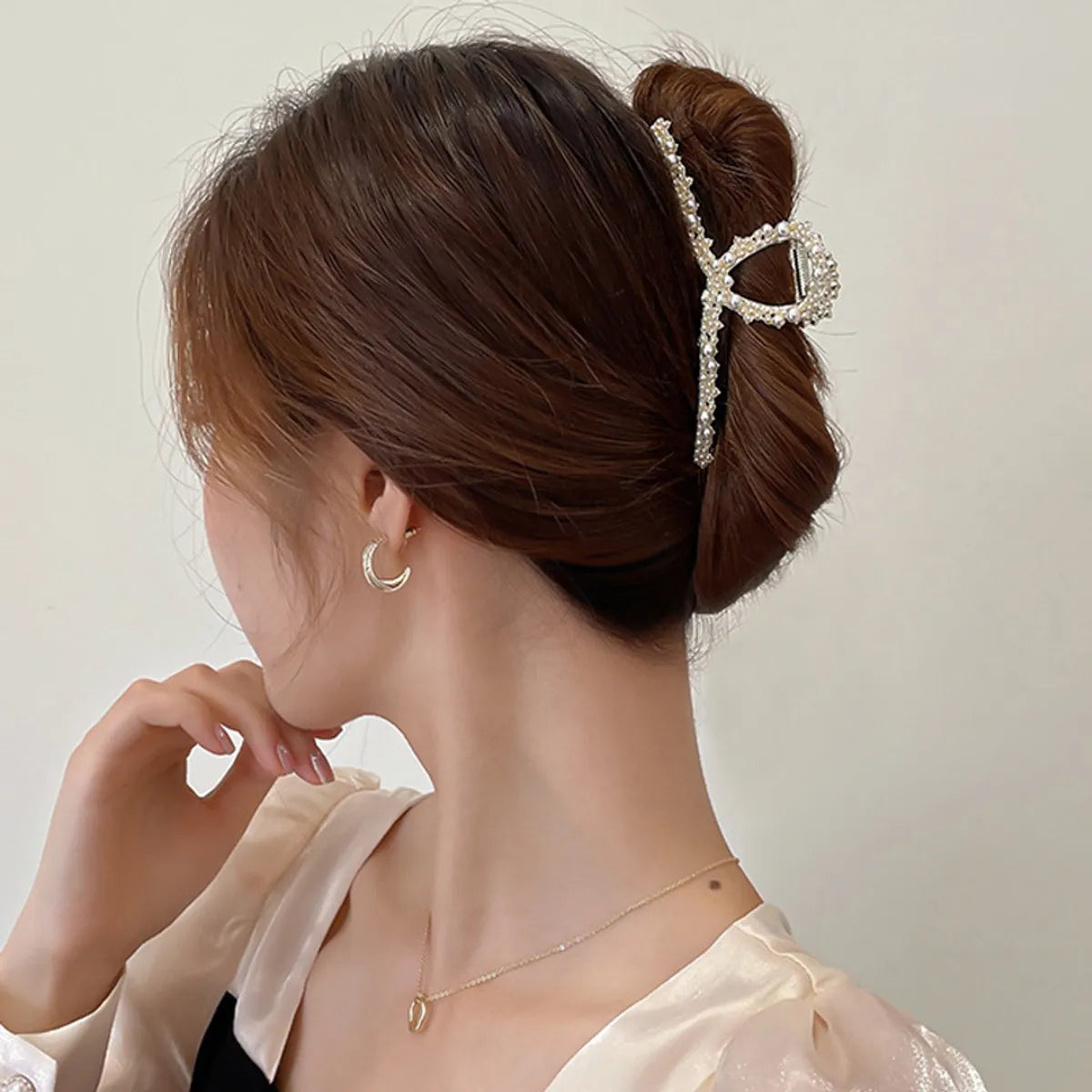 Fashion Geometric Alloy Plating Artificial Rhinestones Artificial Pearls Hair Claws