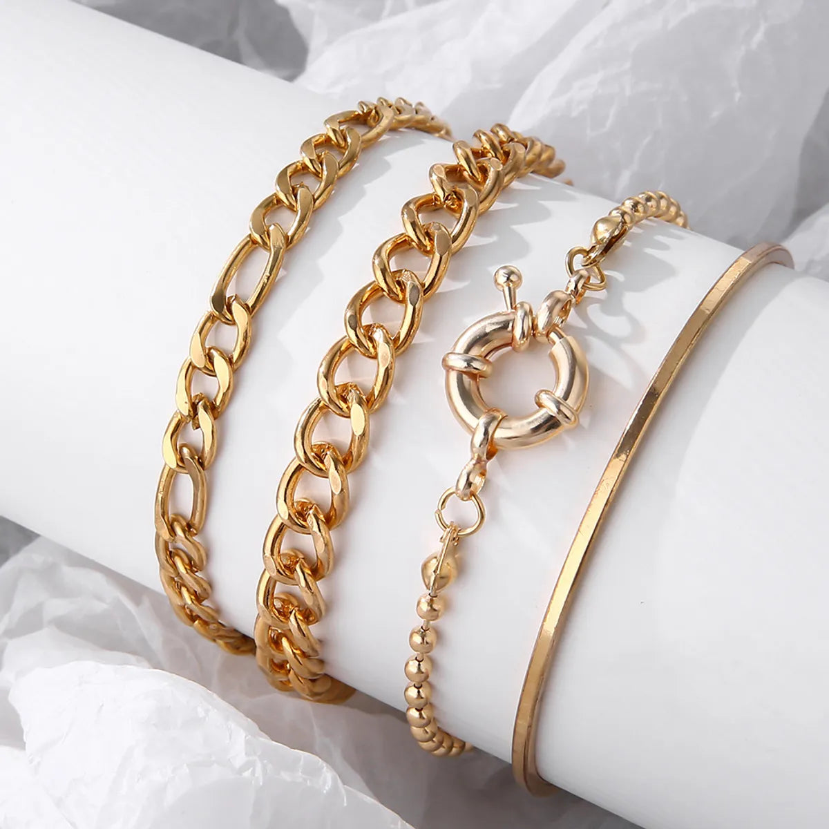 Fashion Geometric Alloy Plating Bracelets 1 Set