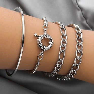 Fashion Geometric Alloy Plating Bracelets 1 Set