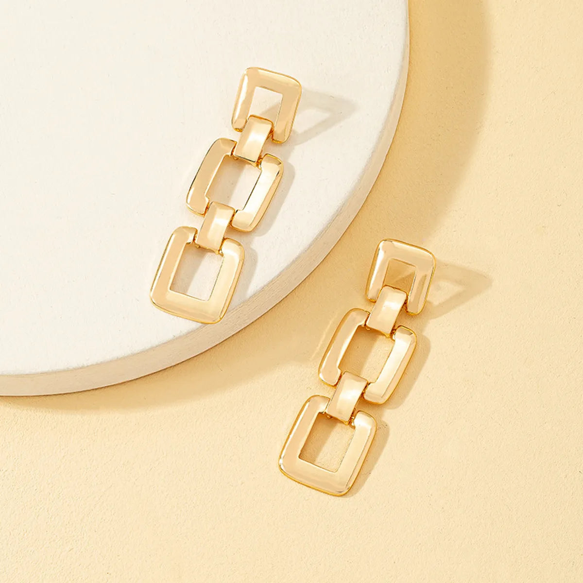 Fashion Geometric Plating Alloy Drop Earrings