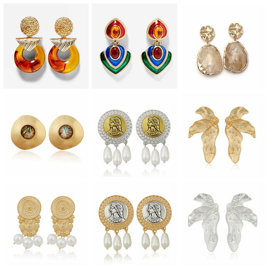 Fashion Geometric Alloy Plating Gem Women's Ear Studs 1 Pair