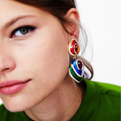 Fashion Geometric Alloy Plating Gem Women's Ear Studs 1 Pair