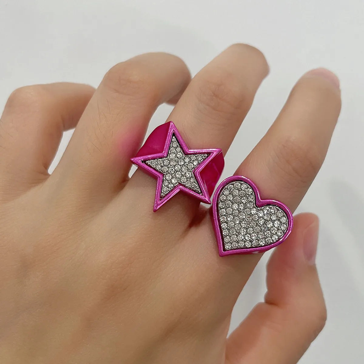 Fashion Geometric Alloy Plating Glass Women's Rings