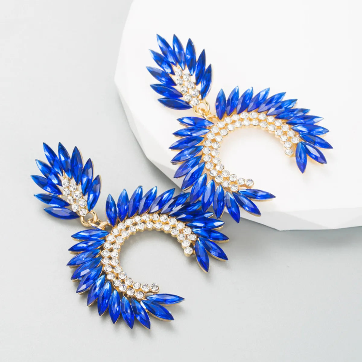 Fashion Geometric Alloy Plating Inlay Rhinestone Drop Earrings