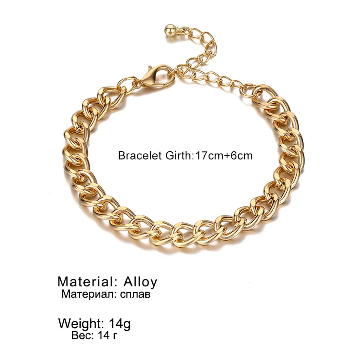 Fashion Geometric Alloy Plating No Inlaid Bracelets