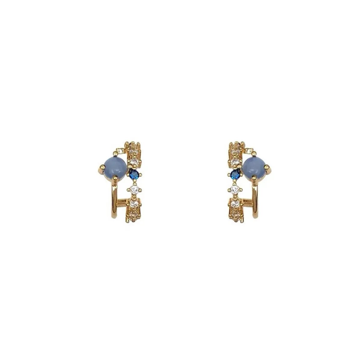 Fashion Geometric Alloy Plating Opal Women's Earrings 1 Pair