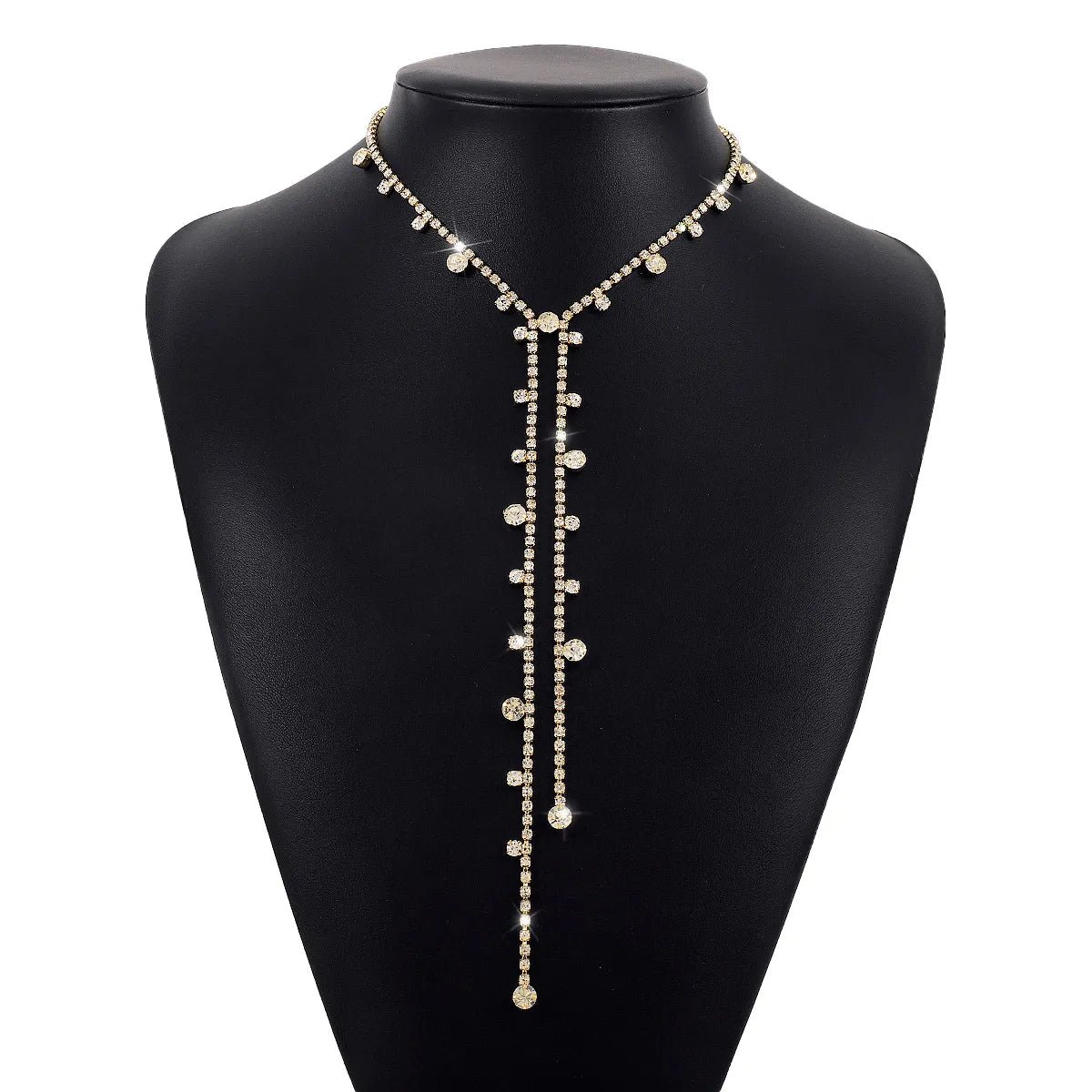 Fashion Geometric Alloy Plating Rhinestones Women'S Pendant Necklace