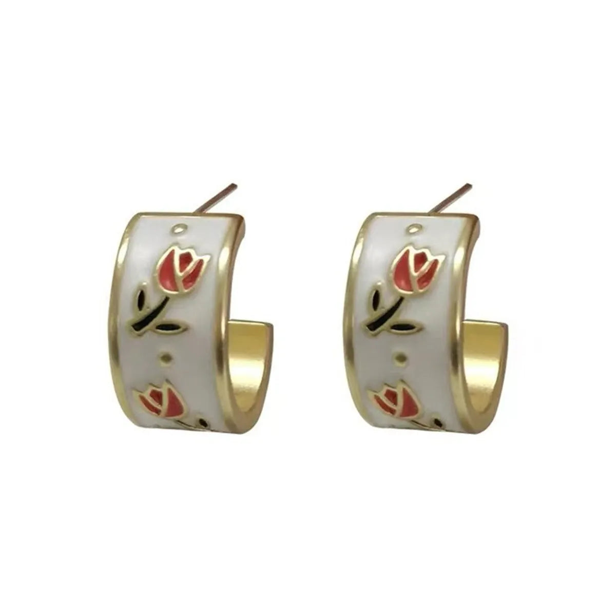 1 Pair Fashion Geometric Plating Alloy Ear Studs