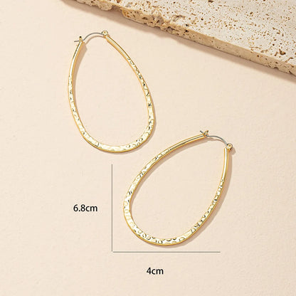 1 Pair Fashion Geometric Plating Alloy Hoop Earrings