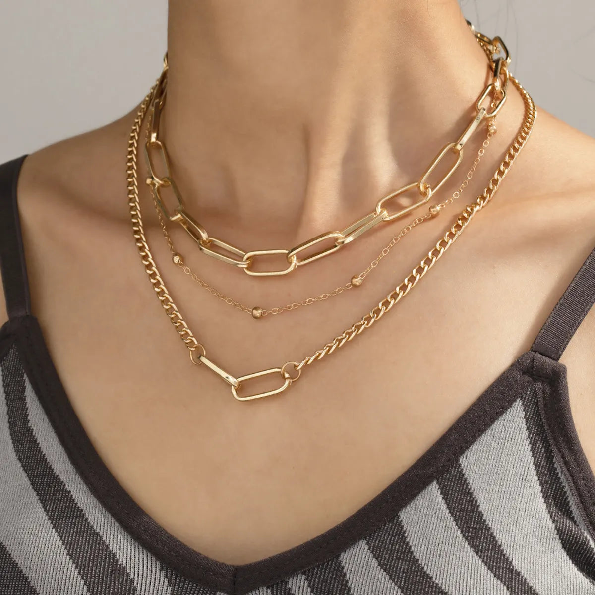 Fashion Geometric Alloy Plating Women'S Layered Necklaces 1 Piece