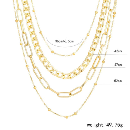 Fashion Geometric Alloy Plating Women'S Layered Necklaces 1 Piece