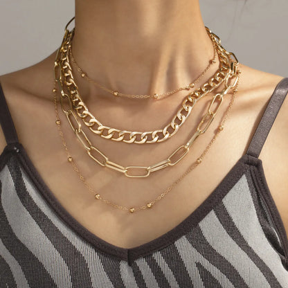 Fashion Geometric Alloy Plating Women'S Layered Necklaces 1 Piece