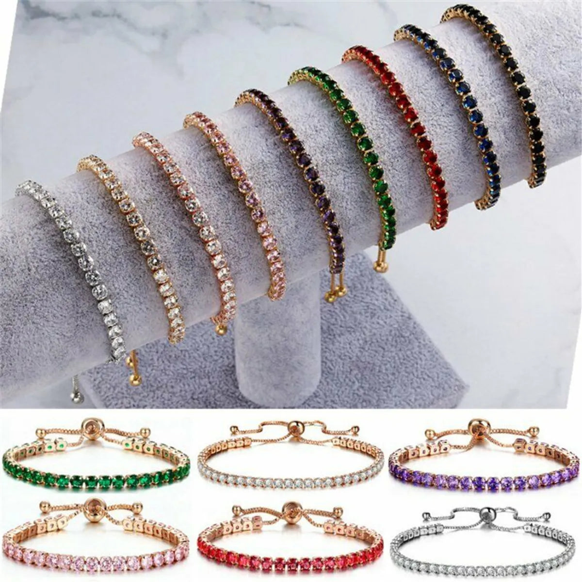 Fashion Geometric Alloy Plating Zircon Women'S Bracelets