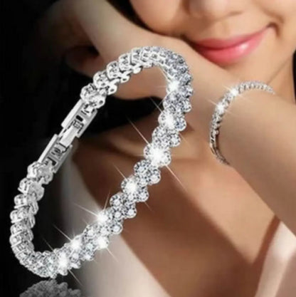 Fashion Geometric Alloy Rhinestone Artificial Gemstones Unisex Bracelets