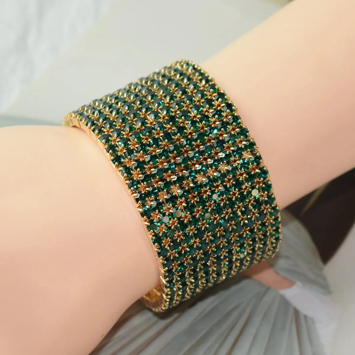 Fashion Geometric Alloy Rhinestone Rhinestones Women's Bangle