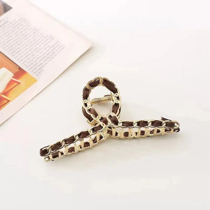 Fashion Geometric Alloy Ribbon Plating Hair Claws