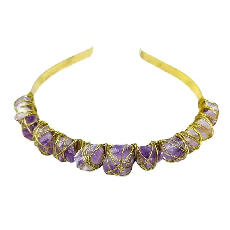 Fashion Geometric Amethyst Handmade Hair Band 1 Piece