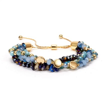 Fashion Geometric Artificial Crystal Rope Beaded Unisex Bracelets