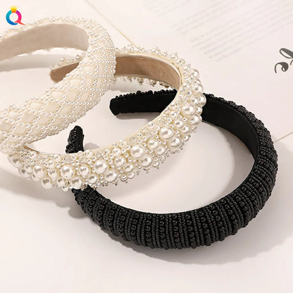 Fashion Geometric Artificial Pearl Plating Headwear 1 Piece